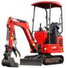 1 HUAYEE HY14G 1.4T Mini Excavator 14HP Kubota Diesel Engine with Hydraulic Thumb