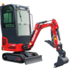 1 HUAYEE HY14F 1.4T Mini Excavator with Cab 13.5HP Briggs & Stratton Gas Engine
