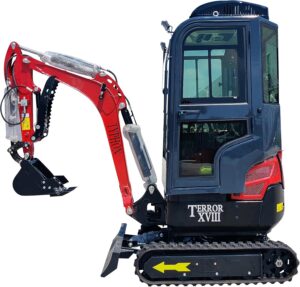 1 TYPHON TERROR XVIII Prestige 2T Mini Excavator with AC/Heater Cabin and Kubota D902 Diesel
