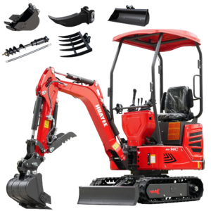 HUAYEE HY14C 1.4T Mini Excavator 13.5HP Briggs & Stratton Gas Engine with 5 Attachments