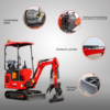 10 HUAYEE HY14G 1.4T Mini Excavator 14HP Kubota Diesel Engine with Hydraulic Thumb