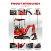 11 HUAYEE HY14G 1.4T Mini Excavator 14HP Kubota Diesel Engine with Hydraulic Thumb