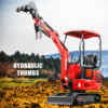 11 HUAYEE HY14C 1.4T Mini Excavator 13.5HP Briggs & Stratton Gas Engine with 5 Attachments