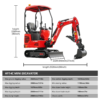 12 HUAYEE HY14C 1.4T Mini Excavator 13.5HP Briggs & Stratton Gas Engine with 5 Attachments