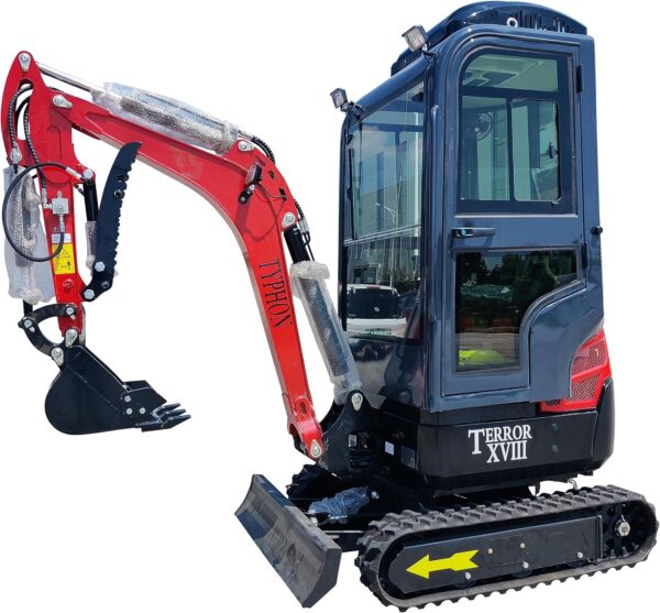 TYPHON TERROR XVIII Prestige 2T Mini Excavator with AC/Heater Cabin and Kubota D902 Diesel