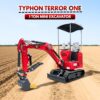 2 TYPHON TERROR ONE STORM 1T Mini Excavator 13.5HP Briggs & Stratton Engine with Canopy