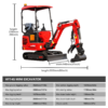 3 HUAYEE HY14G 1.4T Mini Excavator 14HP Kubota Diesel Engine with Hydraulic Thumb