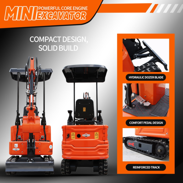3 MachPro DS-15Pro 1.2T Mini Excavator 13.5HP Briggs & Stratton Engine with Pilot Control