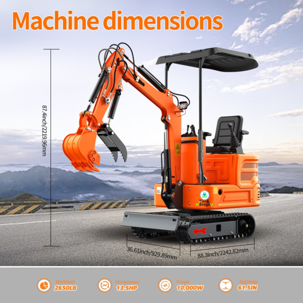 4 MachPro DS-15Pro 1.2T Mini Excavator 13.5HP Briggs & Stratton Engine with Pilot Control
