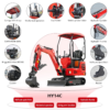 6 HUAYEE HY14C 1.4T Mini Excavator 13.5HP Briggs & Stratton Gas Engine with 5 Attachments
