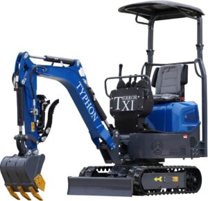 61hyg04amTL._AC_ TYPHON TERROR XI STORM 1.1T Mini Excavator 13.5HP Briggs & Stratton Engine with Boom Swing