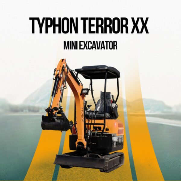 7 TYPHON TERROR XX 4000 lb Mini Excavator 20.4HP Kubota D902 Diesel Engine