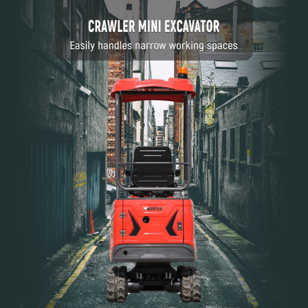 7 HUAYEE HY14C 1.4T Mini Excavator 13.5HP Briggs & Stratton Gas Engine with 5 Attachments