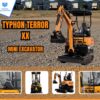 8 TYPHON TERROR XX 4000 lb Mini Excavator 20.4HP Kubota D902 Diesel Engine