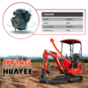 9 HUAYEE HY14G 1.4T Mini Excavator 14HP Kubota Diesel Engine with Hydraulic Thumb