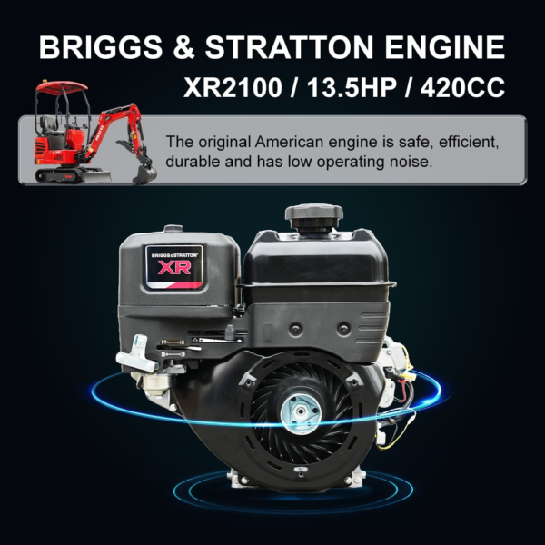 9 HUAYEE HY14C 1.4T Mini Excavator 13.5HP Briggs & Stratton Gas Engine with 5 Attachments